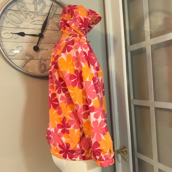 L L bean Flower power hooded wind breaker rain jacket - Picture 3 of 14